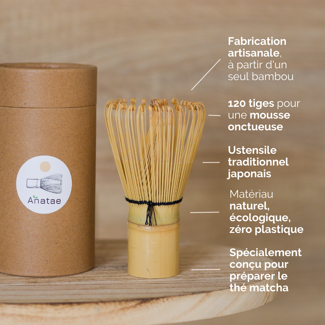 COFFRET MATCHA : THÉ MATCHA CÉRÉMONIE BIO ET FOUET EN BAMBOU CHASEN