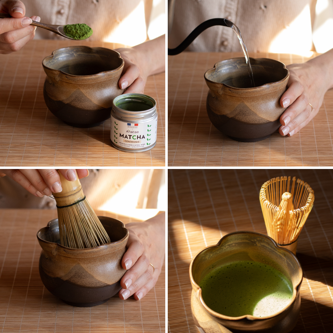 BOL À MATCHA EN GRÈS - CHAWAN : ÉVASION DANS LES CAMÉLIAS