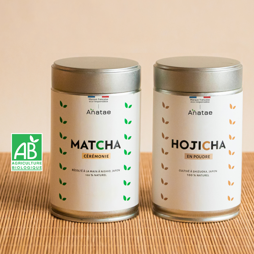 DUO INDISPENSABLES : THÉ MATCHA CÉRÉMONIE BIO & THÉ HOJICHA BIO