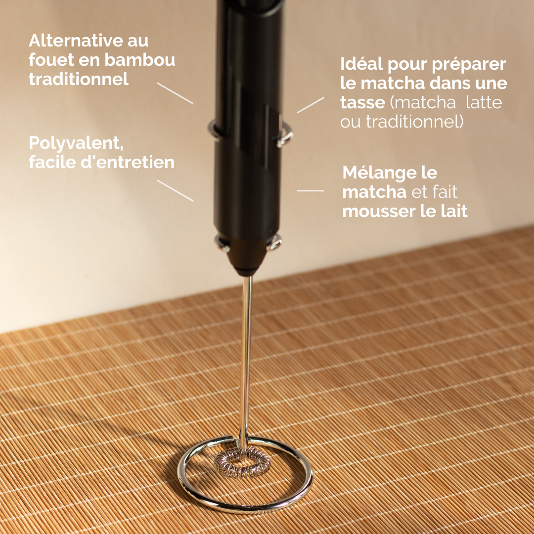 KIT MATCHA : THÉ MATCHA CÉRÉMONIE BIO ET MOUSSEUR ELECTRIQUE